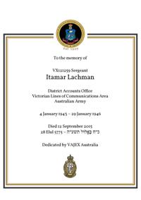 Book of Remembrance for Lachman