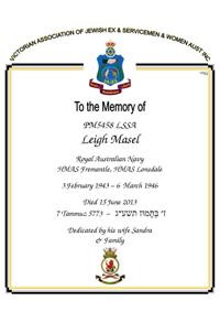 Book of Remembrance for Masel