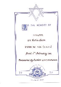 Book of Remembrance for Leon née Pearlman