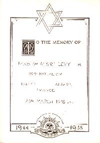 Book of Remembrance for Levy MM